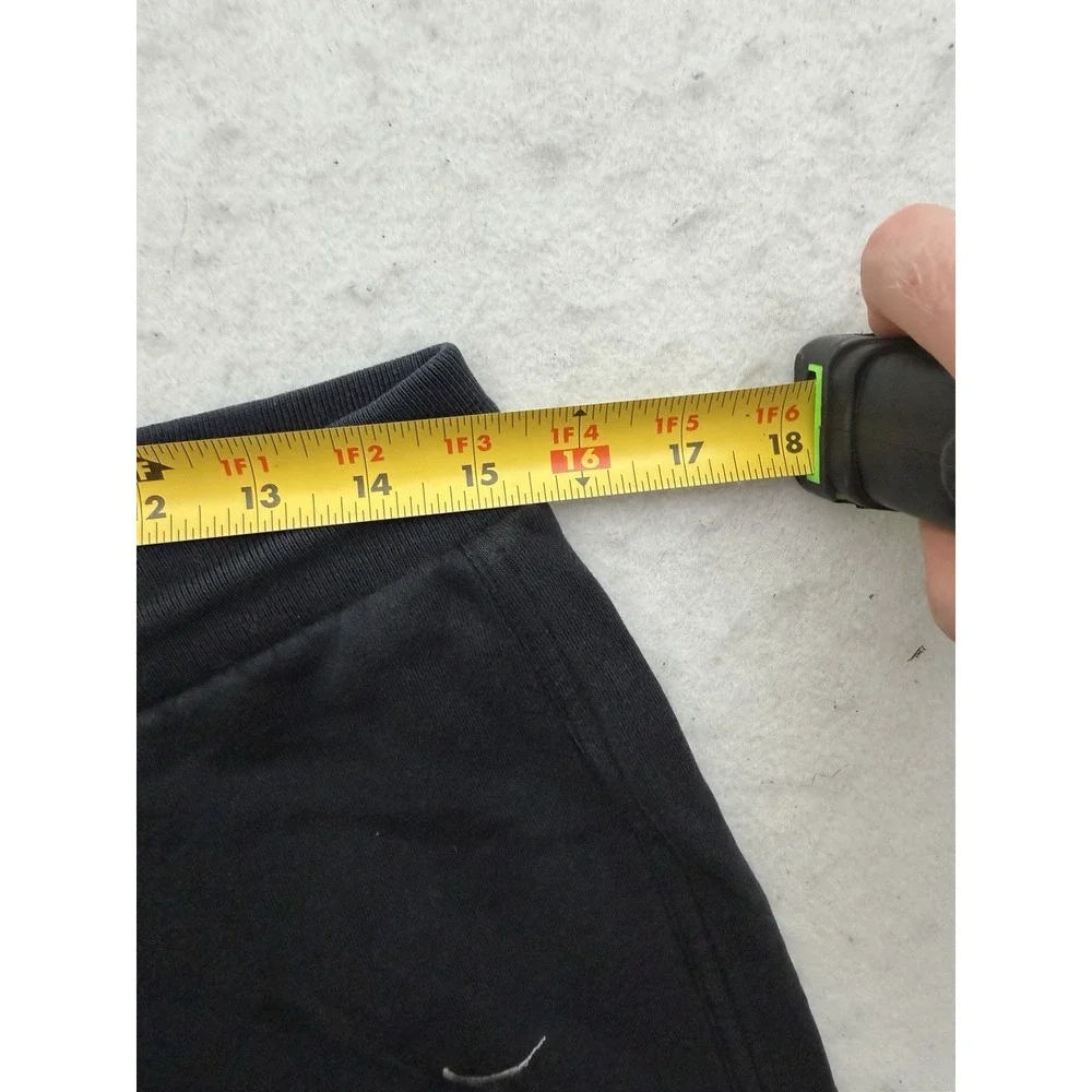 VTG Nike Sweatpants Womens Small Open Hem Black Fleece Drawstring Y2K